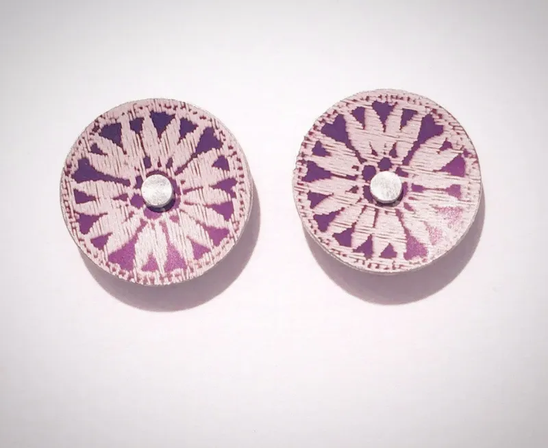 Lilac Medium Circle Studs USB Rechargeable