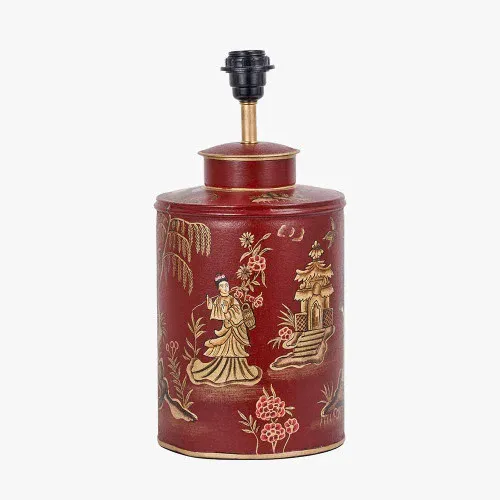 Adjustable Gooseneck Landscape Ruby Hand Painted Metal Table Lamp BASE ONLY