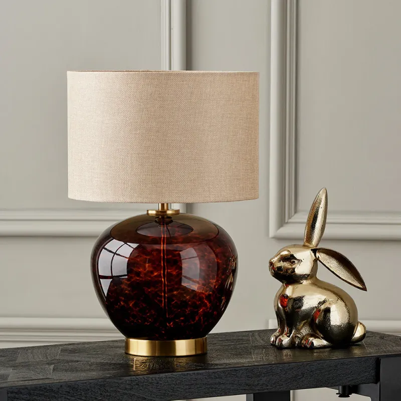 Adjustable Gooseneck Lucien Tortoiseshell Glass Table Lamp