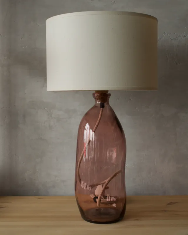 Elevated Recycled Glass Lamp - Rose