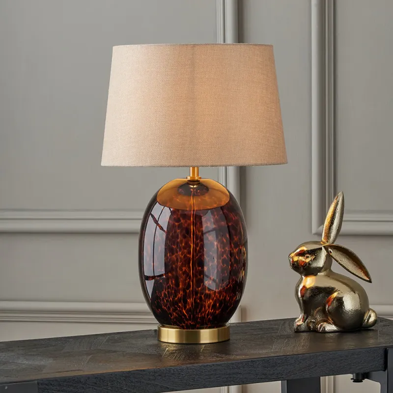 Lucien Tortoiseshell Glass Extended Table Lamp