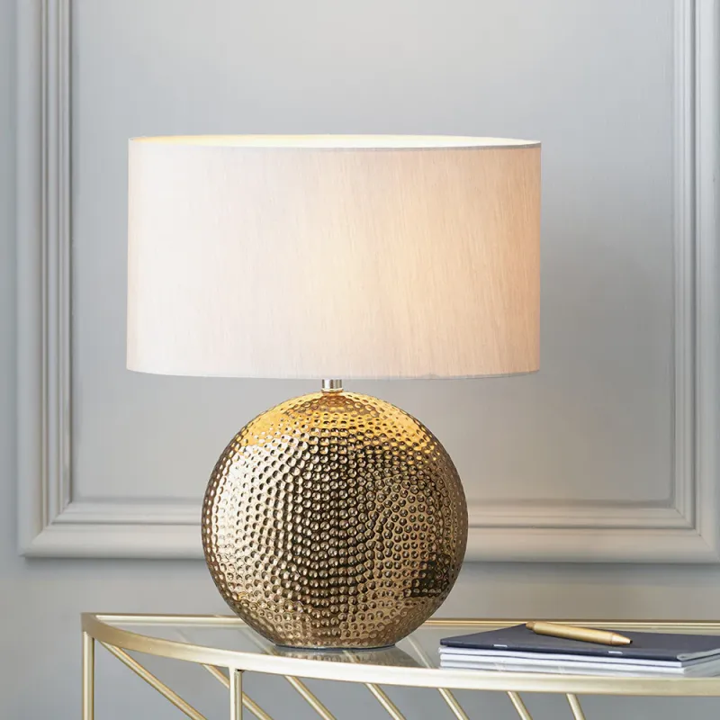 Mabel Bronze Dot Textured Earthenware Table Lamp