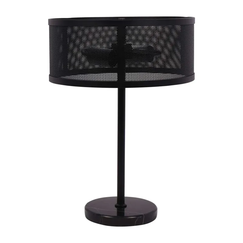 Storm Mesh Black Table Lamp Shade – Up-to-date Iron Base