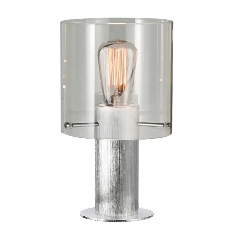 Vintage Style Pendant Glass Table Lamp - Glossy Chrome