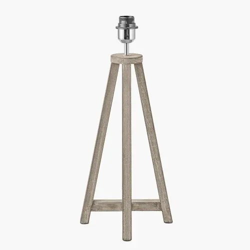 Whitby Grey Scrub Wood Tapered 4 Post Table Lamp Base