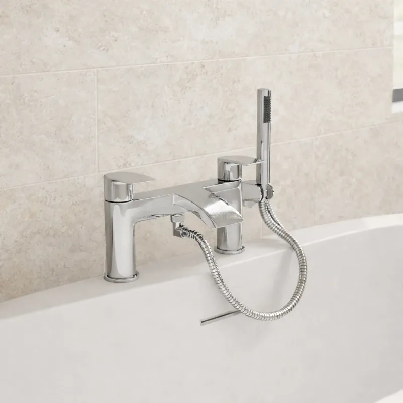 Color Changing RGB Velora - Luma Bath Shower Mixer Shiny metal