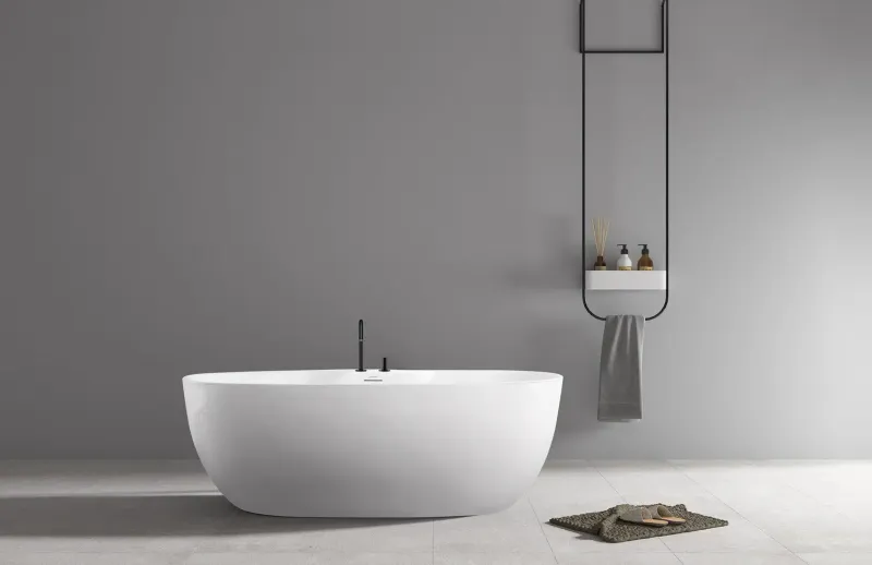Bagno Italia Christie 67 Inch One Piece Gratis Standing Bathtub White
