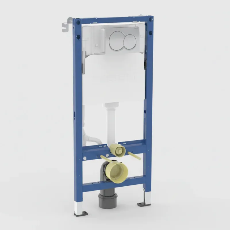 Geberit Duofix 112cm Wall-Hung WC Frame Alpha Concealed Cistern & Alpha01 Flush Plate