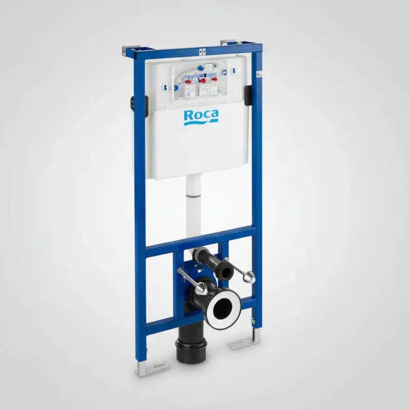 Roca Duplo One 1120mm Wall Hung Toilet Frame and Cistern Chromium PL1 Flush Plate