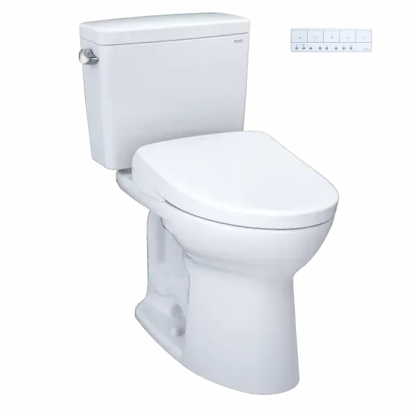 Toto Drake Two-Piece Elongated Toilet Fits-all Height S7 Washlet