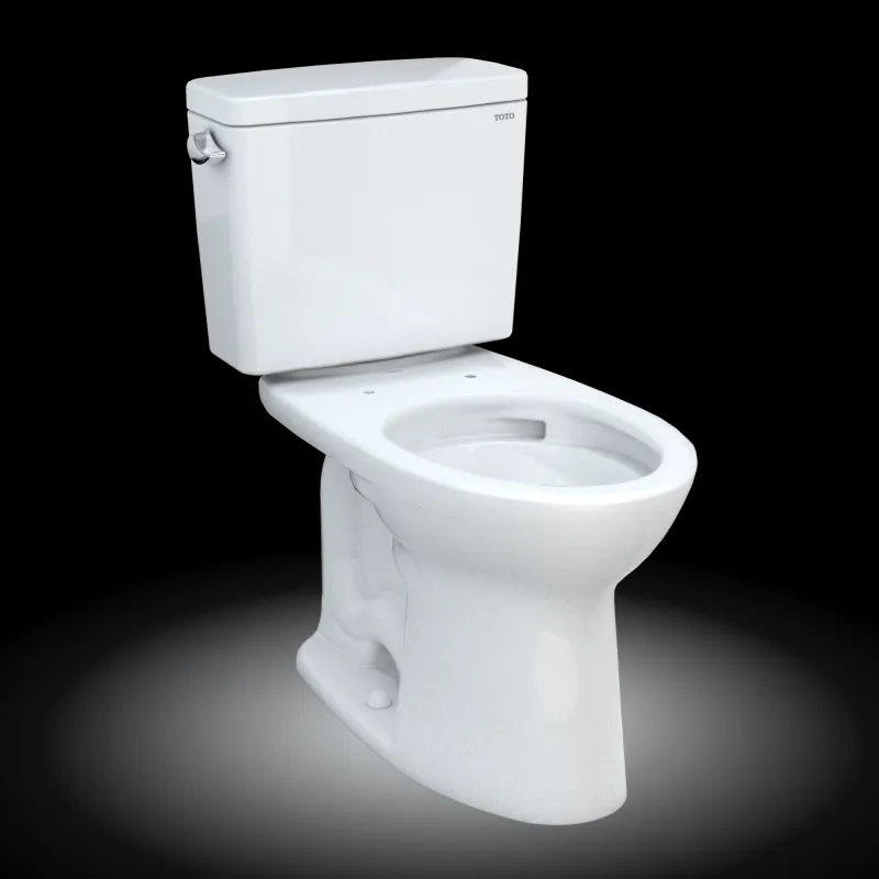 Toto Drake Two-piece Toilet, 1.6 GPF, Elongated Bowl Versatile Height 10" Rough-