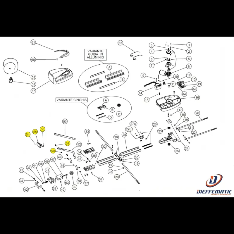 100405/4 Kit Attacco Porta Utile Uniko Ricambio