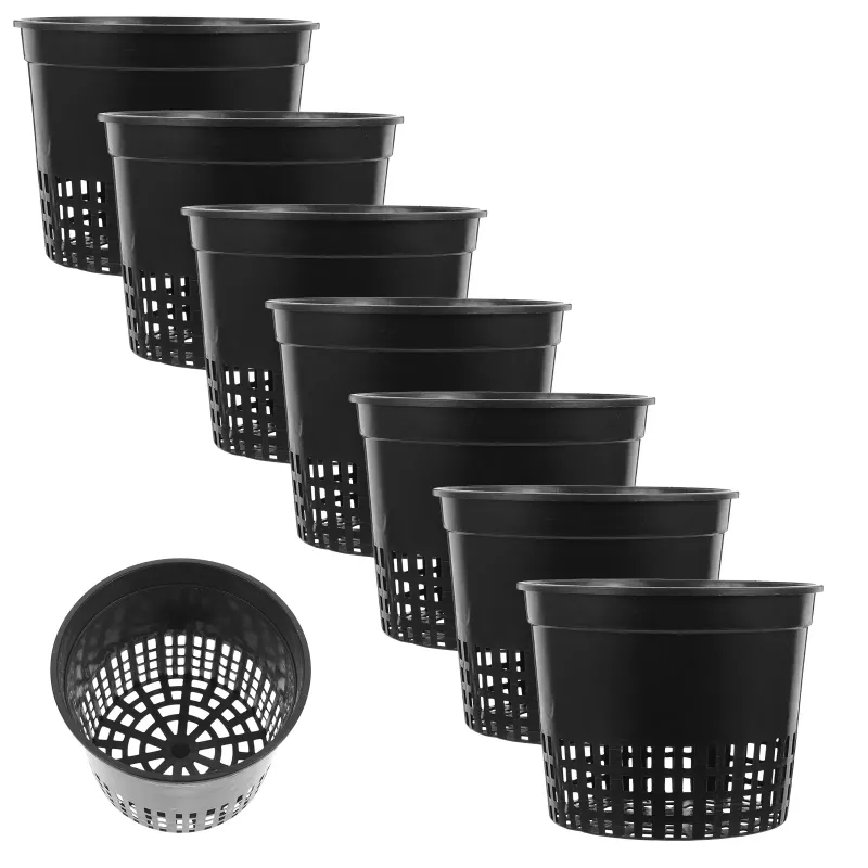 10pcs Net Pots Super Heavy Duty Cups Generous Lip Design Orchids Aquaponics Hydroponics Slotted Mesh Hydroponics Basket Co...