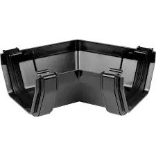 114mm Sq Flo Jet-black 90° Gutter Bend