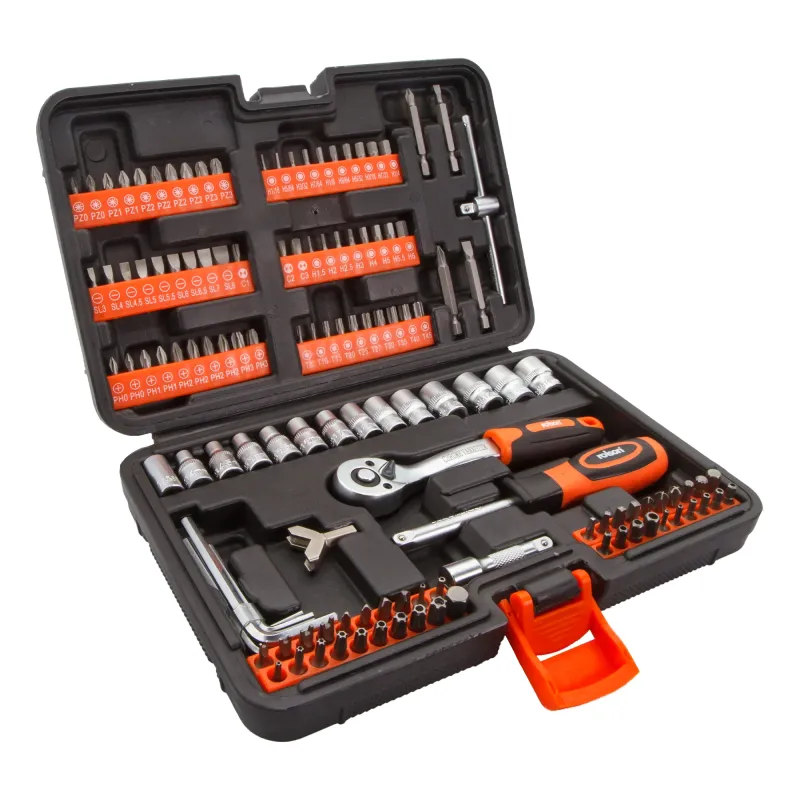 130 Piece ¼" Dr. Ratchet, Socket & Bit Place