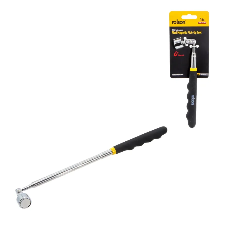 16lb Telescopic Flexi-Head Magnetic Pick-Up Tool Brushed Nickel