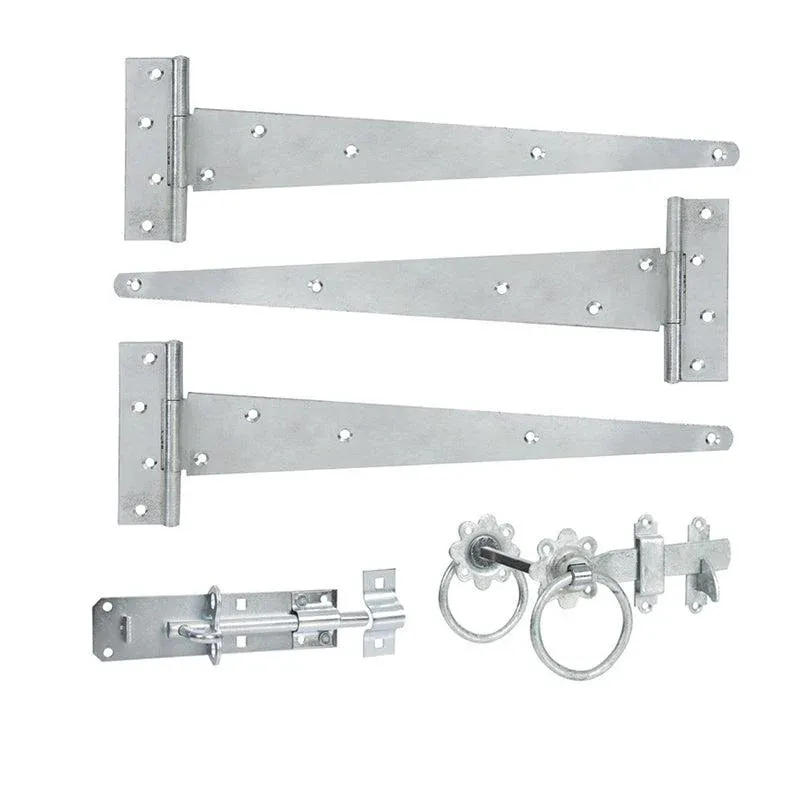 14" 350mm Plain Ring Gate Ironmongery Kit Spelter