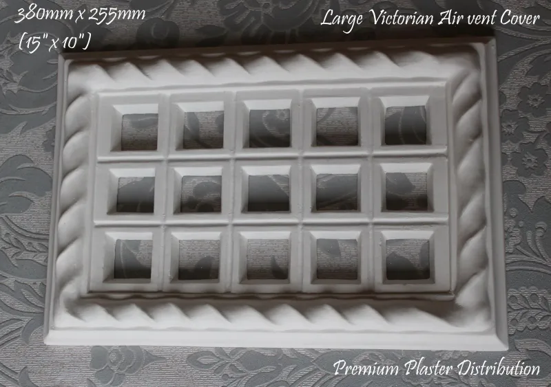 380mm X 255mm Jumbo Plaster Air Vent Cover Victorian Design