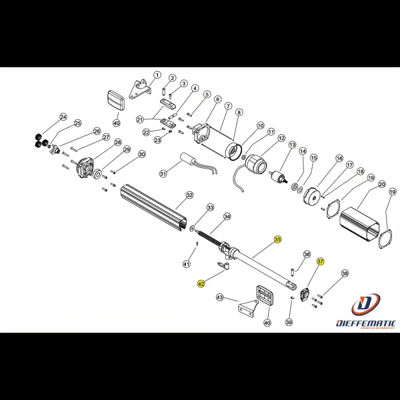 942 Stelo Inox + Carrello Completo Corsa 400 Linear 11 Vh 230V Ricambio Quick-Release