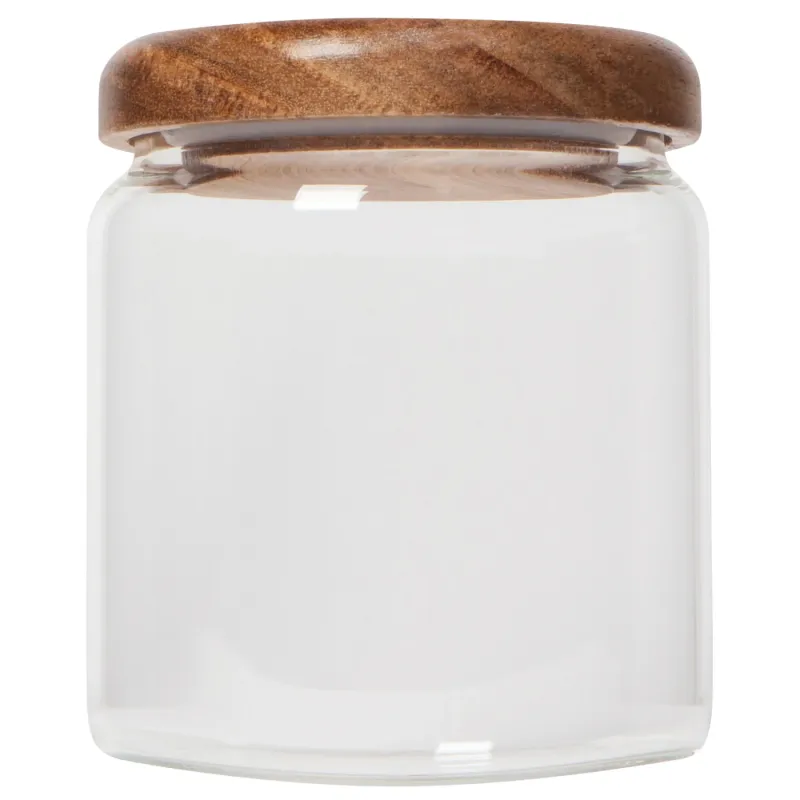 Acacia Wood Glass Jar, 20oz Easy Installation