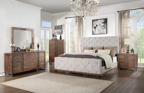 ACME Andria Eastern King Bed, Reclaimed Oak Finish
