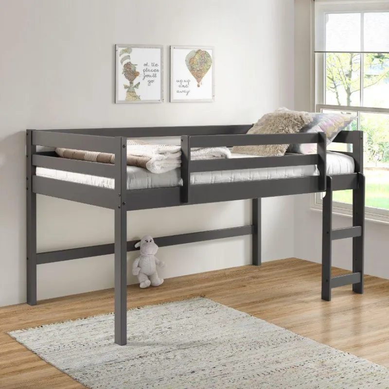ACME Lara Twin Loft Bed, Slate Finish