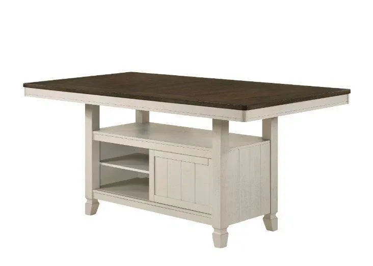 ACME Tasnim Counter Height Table, Oak & Antique Ivory Finish