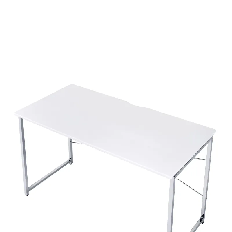 ACME Tennos Writing Desk, Ivory & Chrome Finish