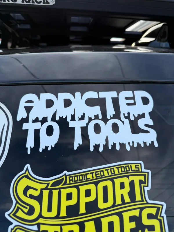 Addicted to Tools Snow Drip Transfer sticker