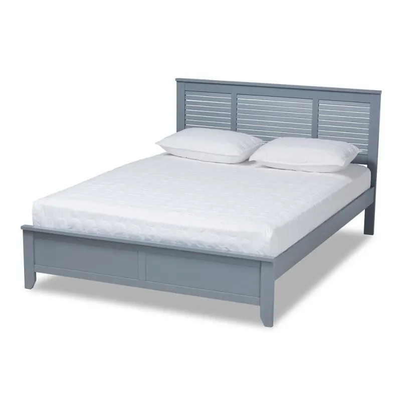 Adela Modern and Contemporary Grey Finished Wood Complete Size Platform Bed