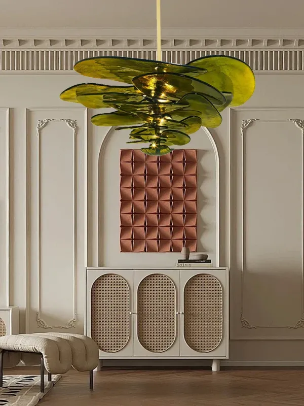 Afralia™ Amber Glass Ceiling Chandelier Refined Living Room Decor.