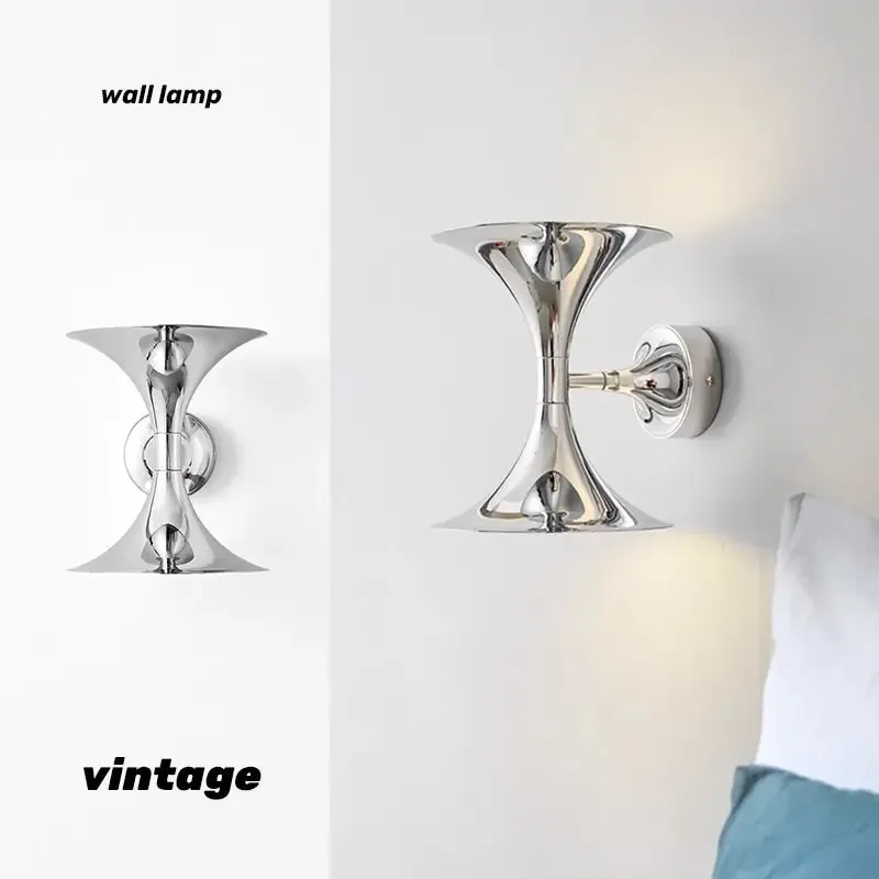 Afralia™ Art Deco Chromium Horn Wall Lights Bedroom Living Room Indoor Lighting