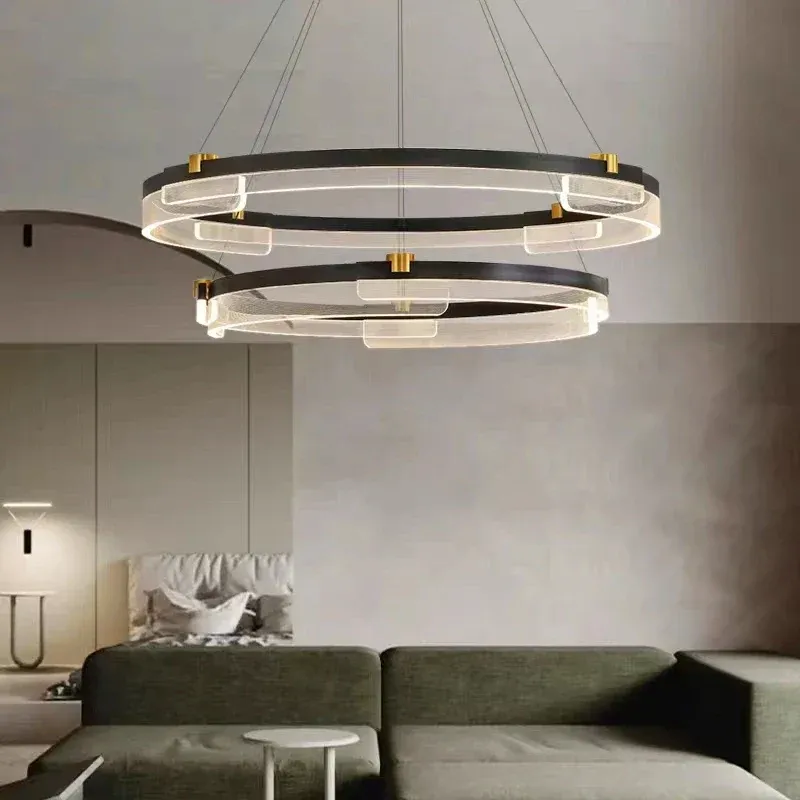 Afralia™ Circle LED Chandelier Current Living Room and Bedroom Decor