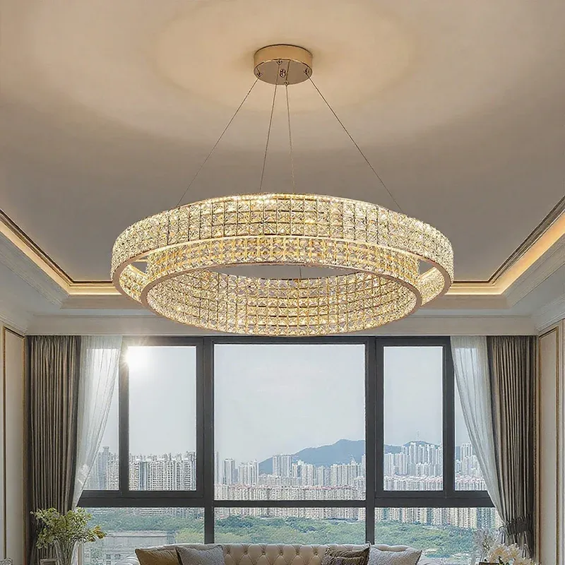 Afralia™ Crystal Chandelier 2025 Round Design Living Room Bedroom Diningroom