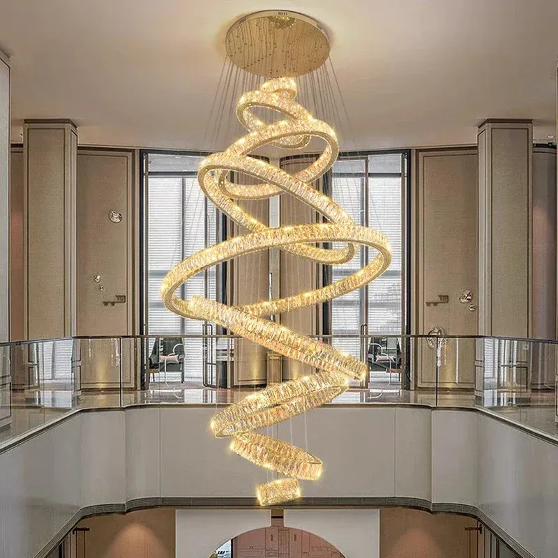 Afralia™ Crystal Chandelier: Elegant Living Room & Stair Pendant Portable Storage Case