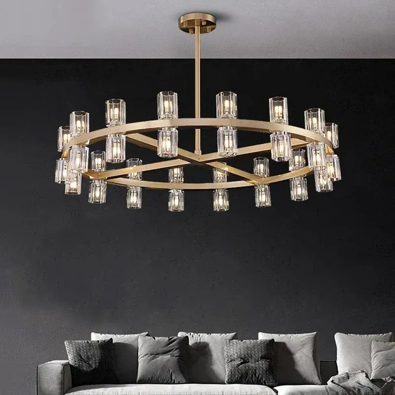 Afralia™ Crystal Chandelier: Luxurious Living Room & Dining Room Pendant Light