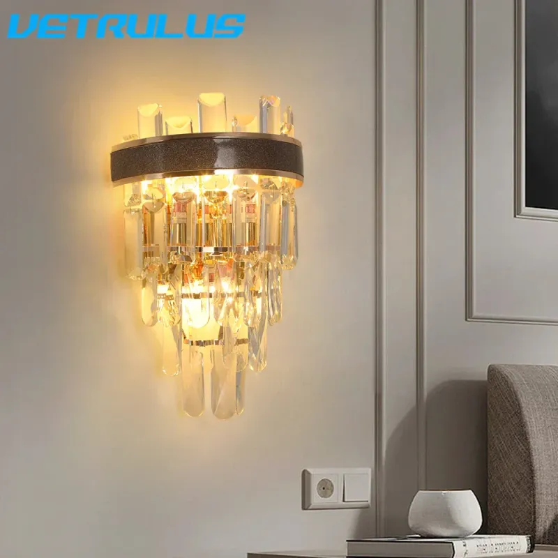 Afralia™ Crystal LED Wall Airy Modern Elegant Design Living Room & Bedroom