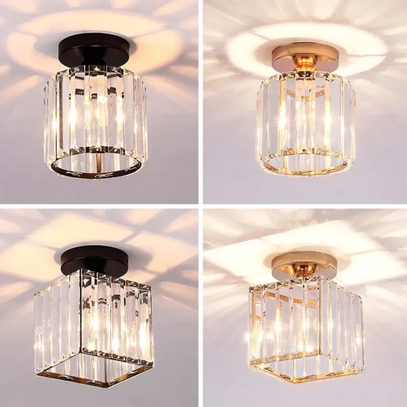 Afralia™ Crystal Pendant Ceiling Buoyant, Modern E27 Semi Flush Design Home Decor