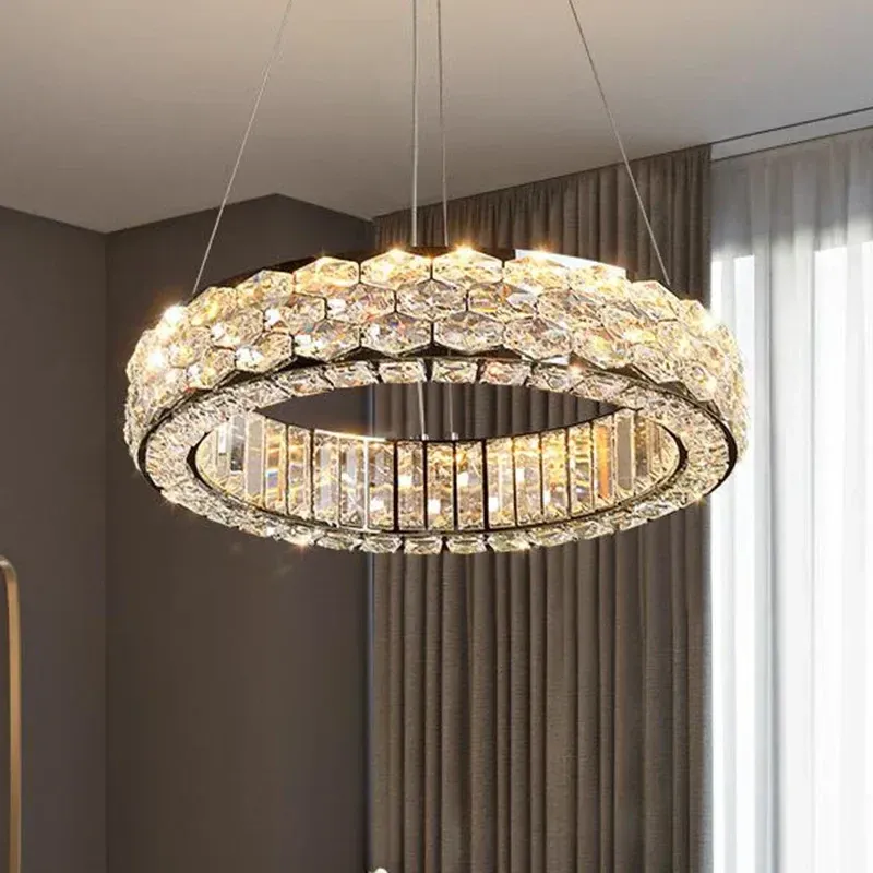 Afralia™ Current Crystal Chandelier Elegant Living Room Decor