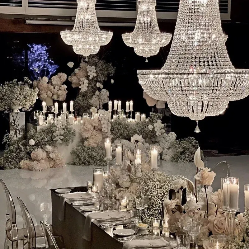 Afralia™ European Style Shiny metal Chandelier Luxury Living Room, Staircase, Hotel Lobby & Villa.