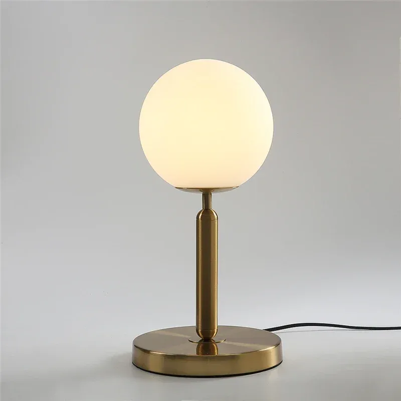 Afralia™ Glass Ball LED Table Lamp Easy Nordic Design Elegant Bedroom Decor