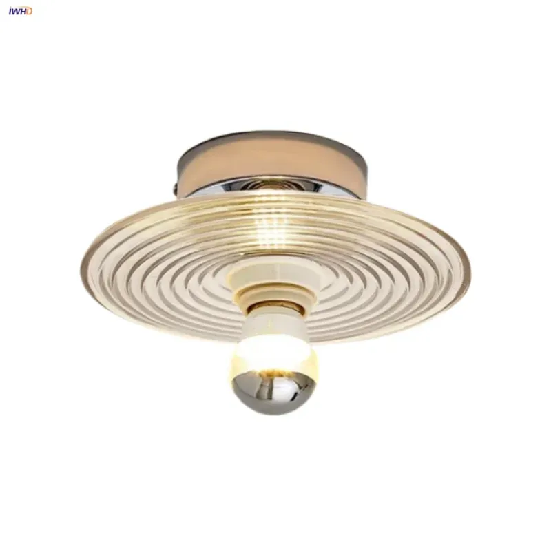 Afralia™ Glass LED Ceiling Lamp Iron Base Nordic Current Simple Design