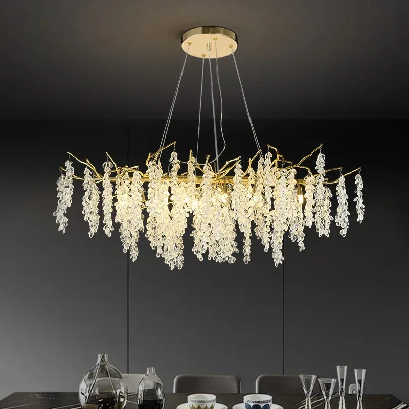 Afralia™ Golden Branch Crystal Chandelier Luxurious European Living Room