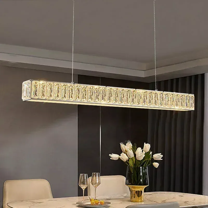 Afralia™ Golden LED Crystal Chandelier Contemporary Home Interior