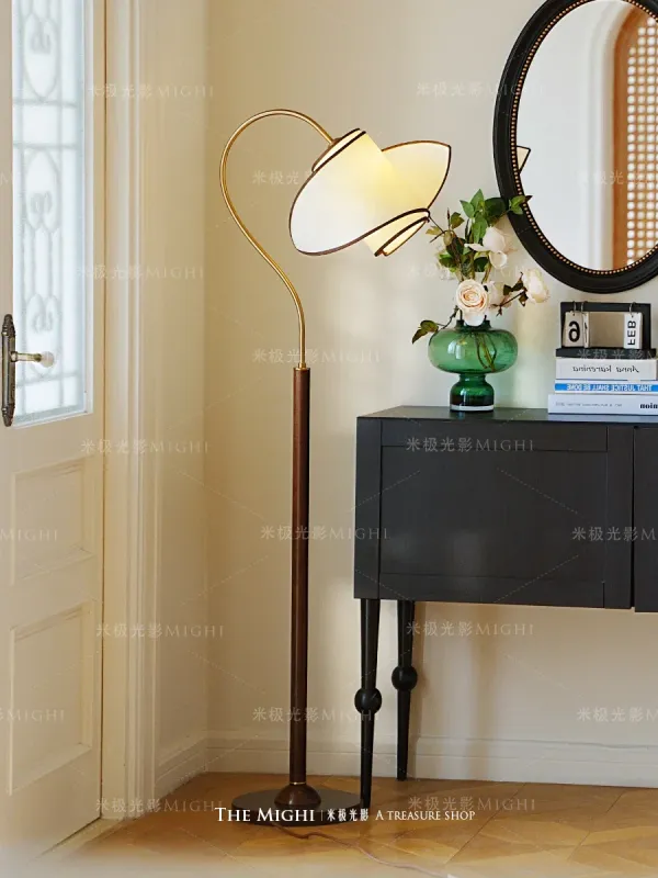 Afralia™ Heritage Solid Wood Floor Lamp Retro Bedroom and Nanyang Living Room Easy Installation