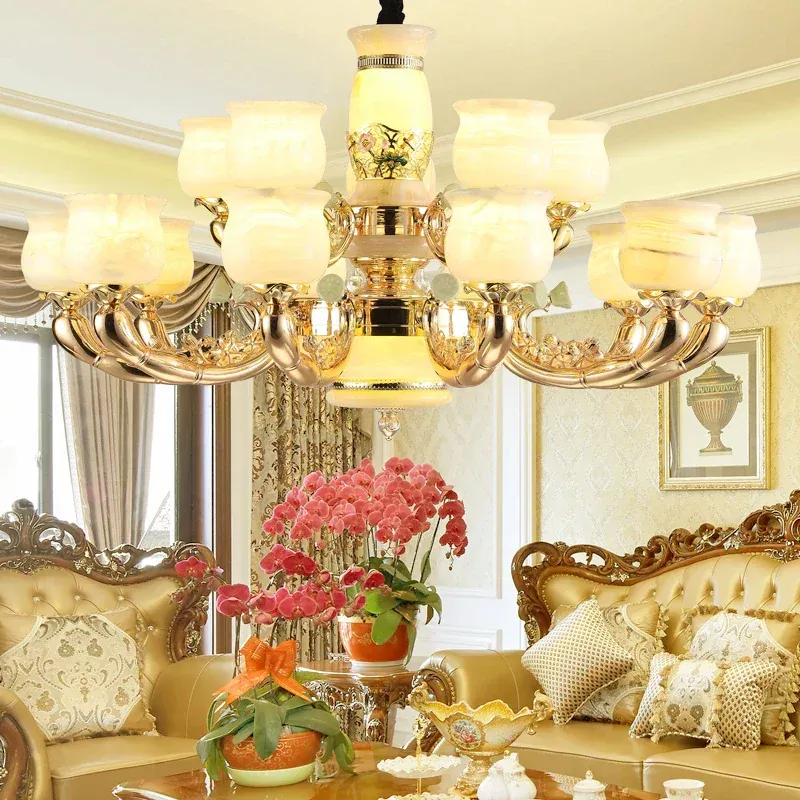 Afralia™ Luxe Jade Burnt orange Living Room Chandelier