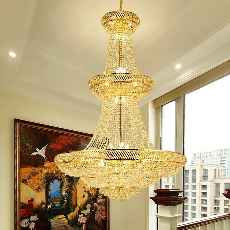 Afralia™ Luxury Crystal Living Room Chandelier - Minimalist LED Long Chandelier