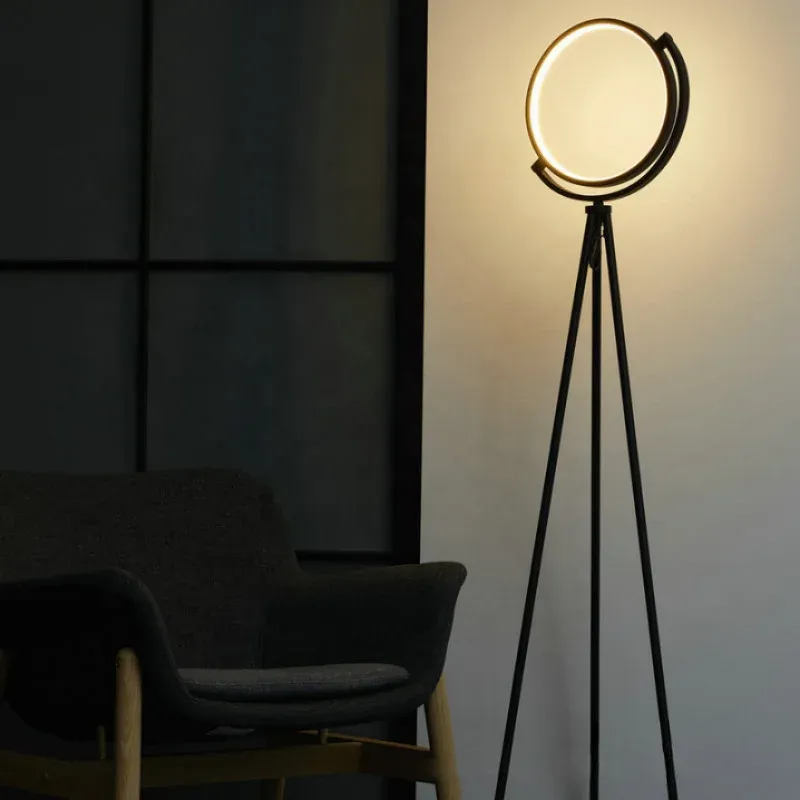Afralia™ Minimalist Circle LED Floor Lamp Bedroom Living Room Decor