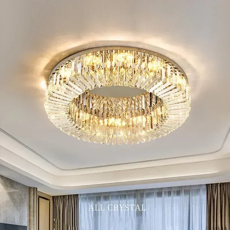 Afralia™ Modern Aurum LED Ring Ceiling LightLuxury Crystal Ceiling Light Bedroom, Dining & Living Room