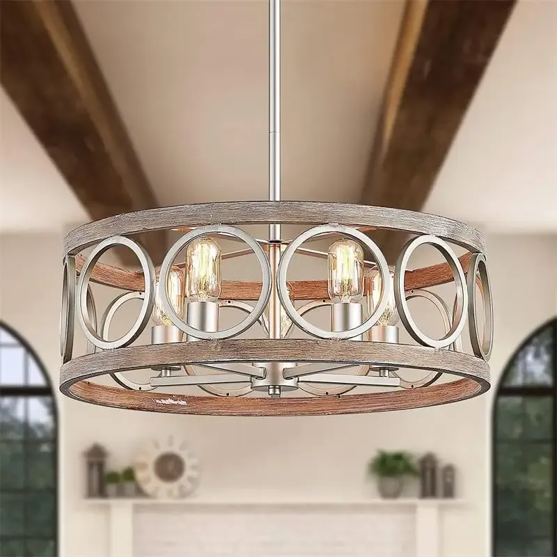 Afralia™ Old-school Industrial Circular Chandelier Home Decor Kit Accessories